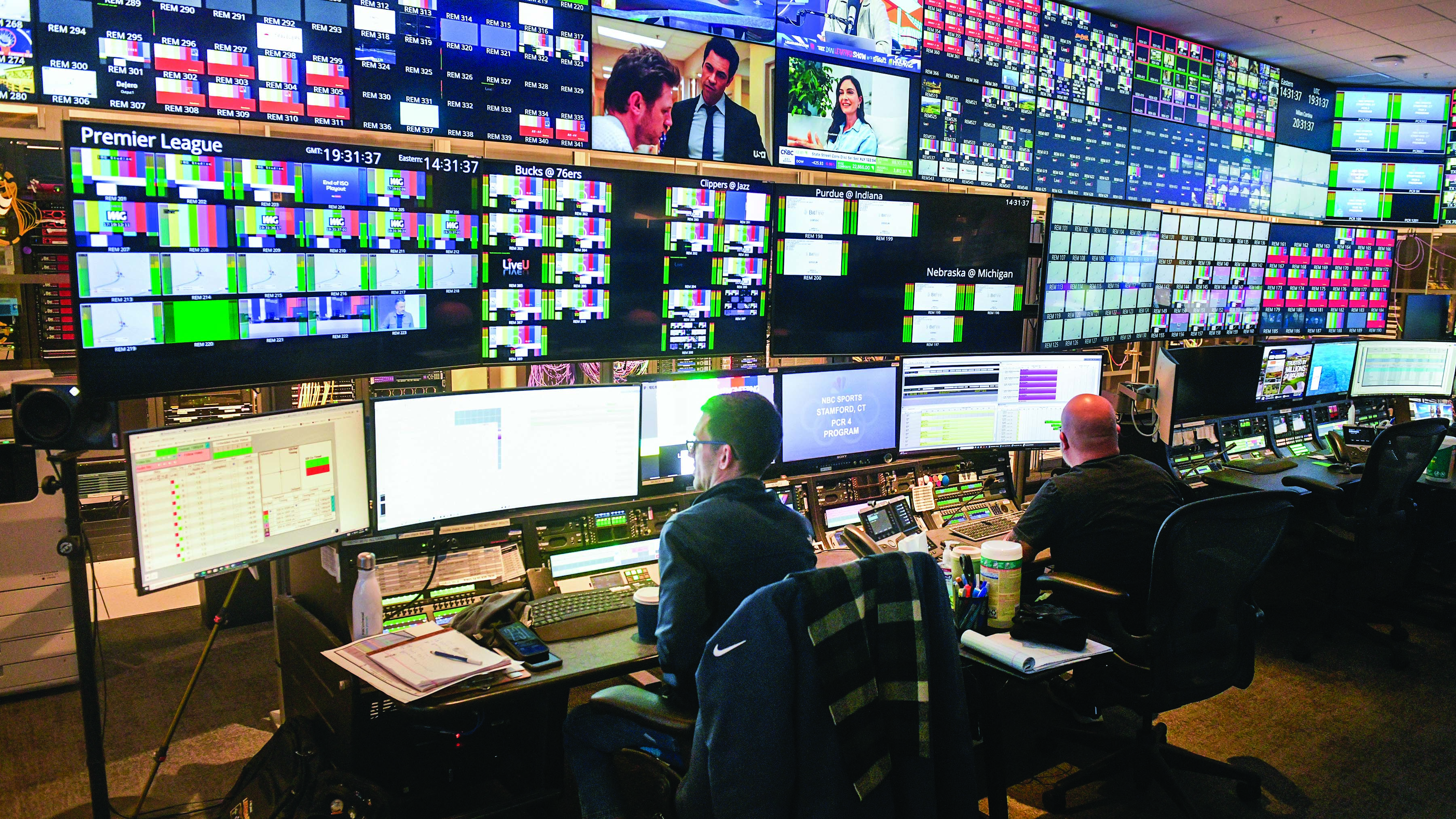STAMFORD, CT - JANUARY 27: BOC (Broadcast Operations Center) at NBC Sports headquarters in Stamford. Tuesday. January 27, 2026, Stamford, Conn. (H. John Voorhees III/Connecticut Post via Getty Images)
