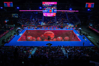 Germany-based ASB GlassFloor’s LED sports flooring system replaces traditional wood basketball courts with surfaces that can display graphics during games.